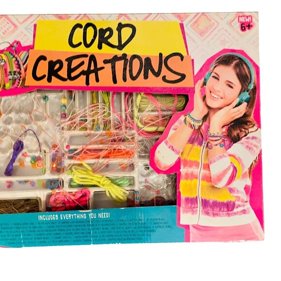 DIY Cord Creations Jewelry Kit For Kids 6+  Multicolor String Bead Set  Over 75 - Picture 6 of 6